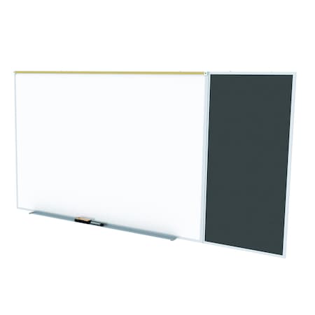 Ghent Combo Whiteboard/Bulletin, Mag Por/Rcycld, Styl C, 4 ft H x 10 ft W, Black SPC410C-ATR-BK